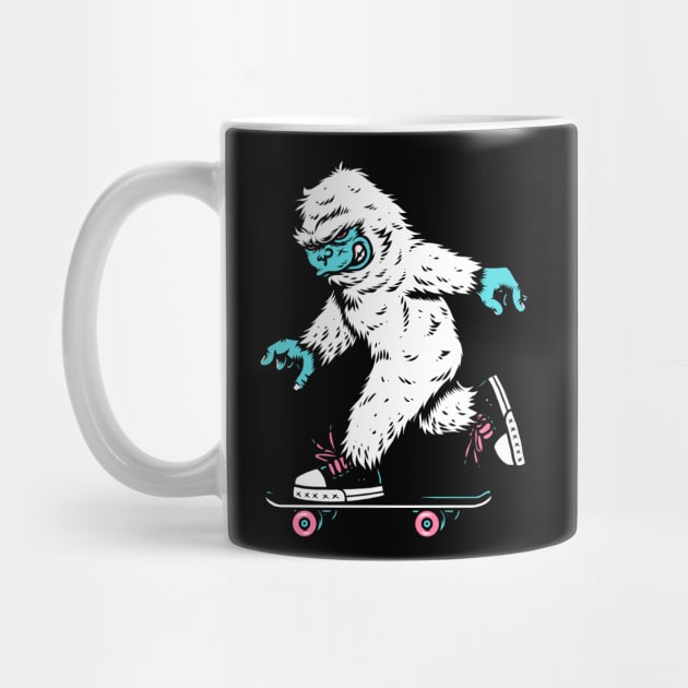 Skateboarding Yeti by CyberpunkTees